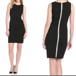 Kenneth Cole size 4 sheath dress navy full zipper back EUC